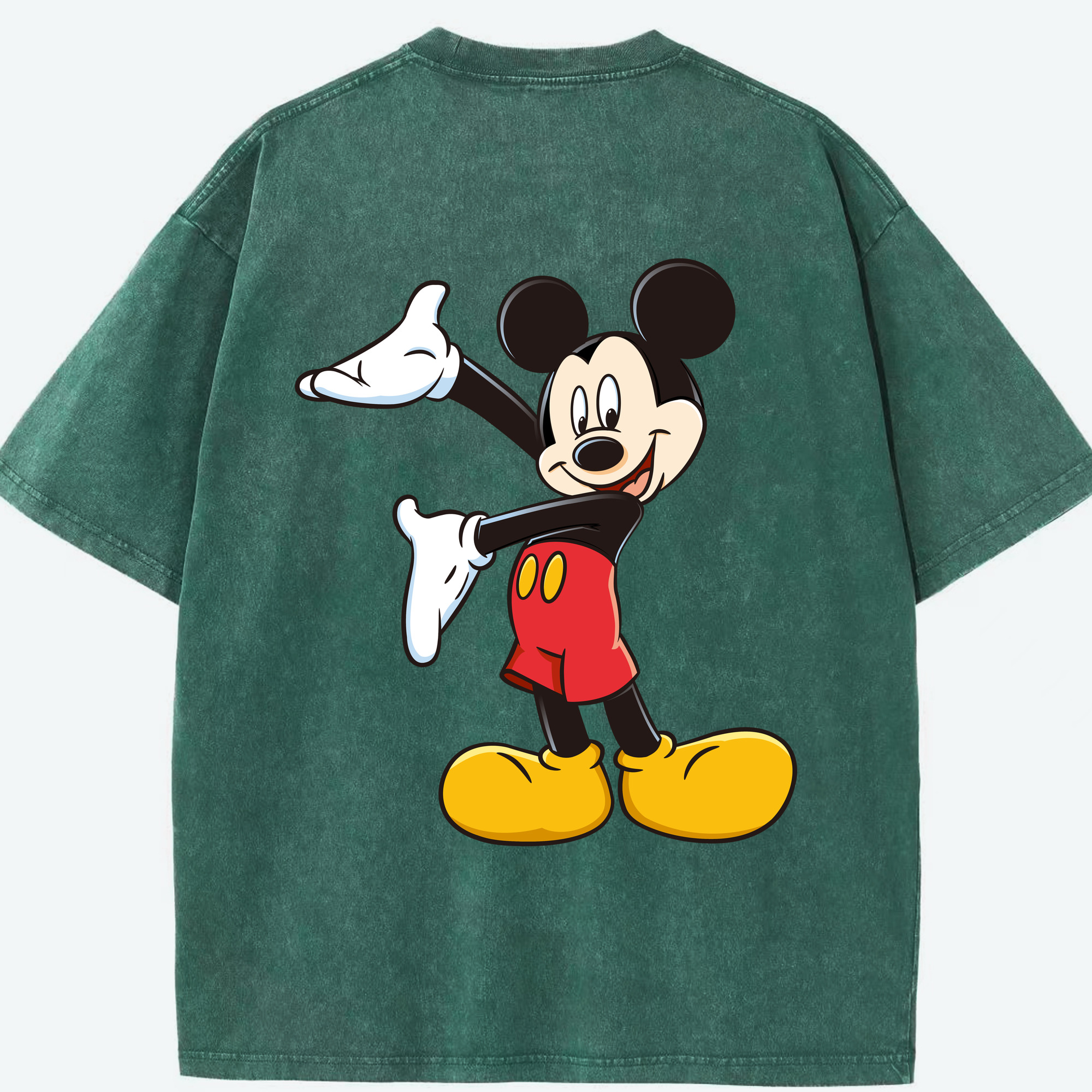 （画像用） ミッキーマウス Mickey Mouse 綿100% ヴィンテージ風 半袖Tシャツ（背面プリント）
